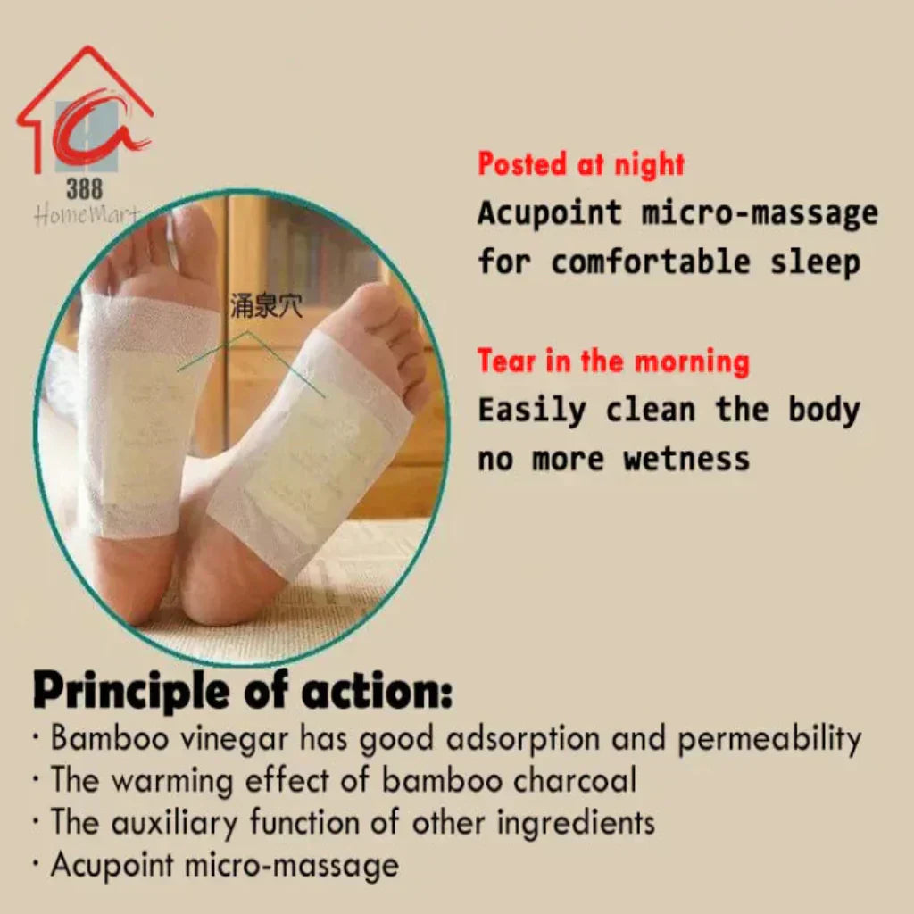 BUY 1 PACK GET 1 FREE 100% Herbal & Gentle Ingredient Detox Foot Pads (1 BOX = 20 PATCHES)